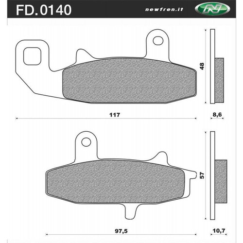 NEWFREN BRAKE PADS - FD0140-BT TOURING ORGANIC   