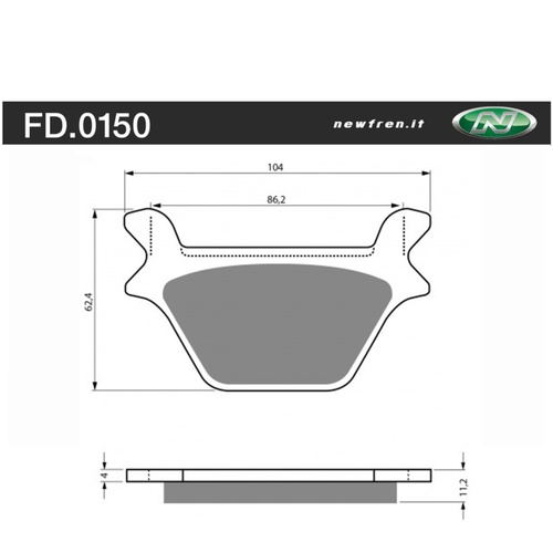 NEWFREN BRAKE PADS - FD0150-SH TOURING H/D SINTERED  