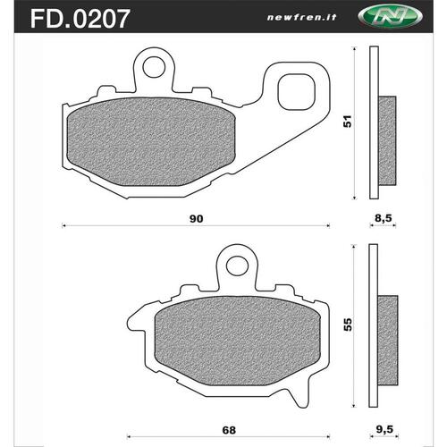 NEWFREN BRAKE PADS - FD0207-TS TOURING SINTERED   