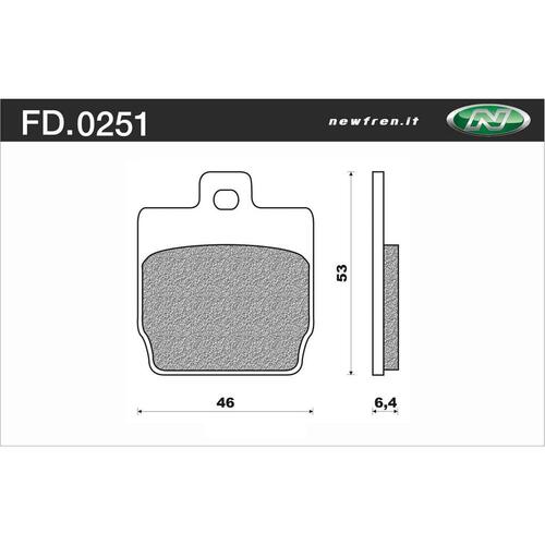 NEWFREN BRAKE PADS - FD0251-BE SCOOTER ORGANIC