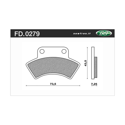 NEWFREN BRAKE PADS - FD0279-BV ATV ORGANIC   