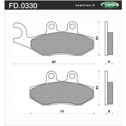 NEWFREN BRAKE PADS - FD0330-SE SCOOTER ELITE SINTERED  