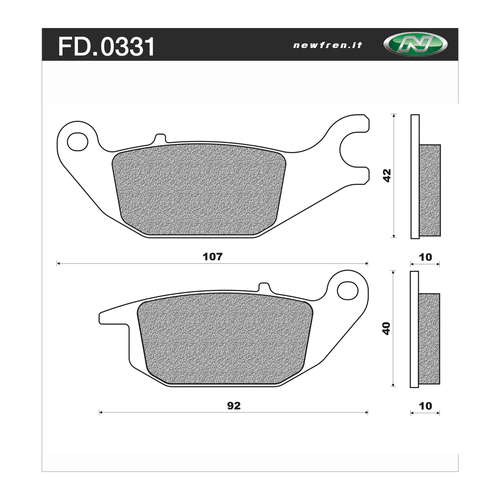NEWFREN BRAKE PADS - FD0331-BT TOURING ORGANIC   