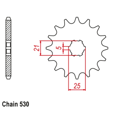 SUPERSPROX 15T 530 PITCH FRONT SPROCKET RD250-Z250 