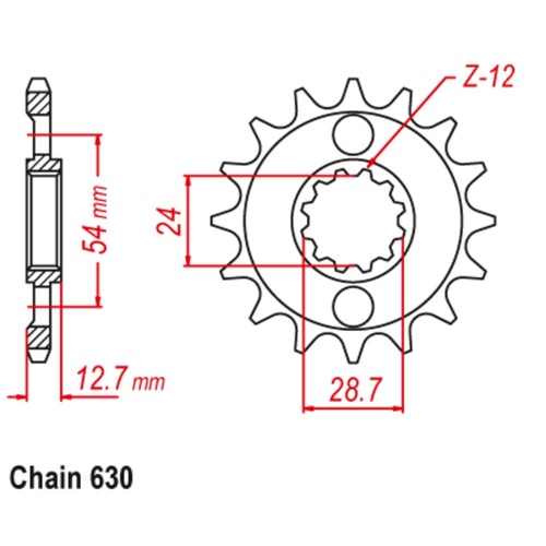 SUPERSPROX 14T 630 PITCH FRONT SPROCKET Z1000 J;Z1100 