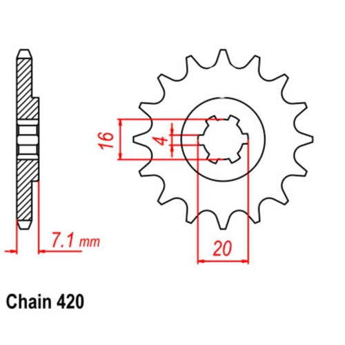 SUPERSPROX 12T 420 PITCH FRONT SPROCKET RM80 XG/XJ 