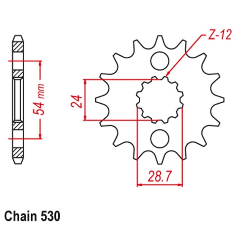 SUPERSPROX 17T 530 PITCH FRONT SPROCKET ZX750/900 