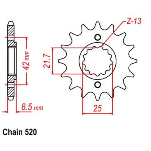 SUPERSPROX 13T 520 PITCH FRONT SPROCKET KAWASAKI 