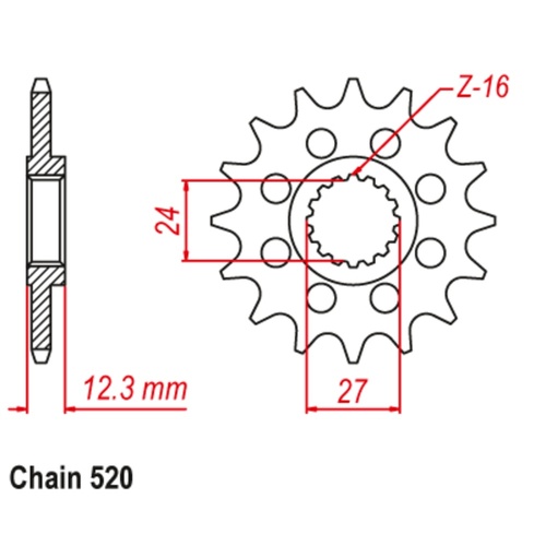 SUPERSPROX 15T 520 PITCH FRONT SPROCKET