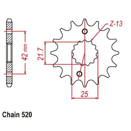 SUPERSPROX 14T 520 PITCH FRONT SPROCKET SUZUKI/YAMAHA 