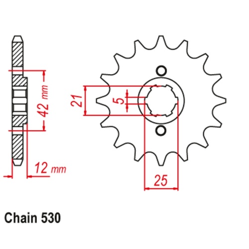 SUPERSPROX 15T 530 PITCH FRONT SPROCKET YAMAHA 