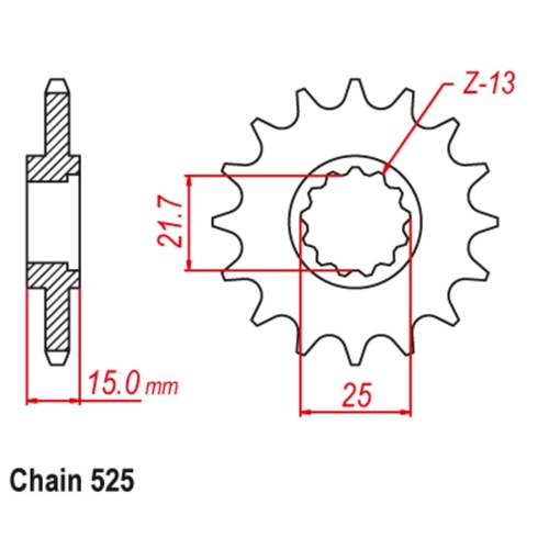 SUPERSPROX 15T 525 PITCH FRONT SPROCKET KAWASAKI 