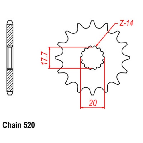 SUPERSPROX 12T 520 PITCH FRONT SPROCKET YAMAHA 