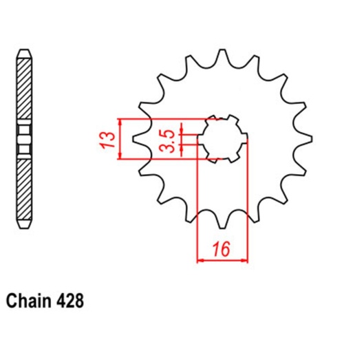 SUPERSPROX 12T 428 PITCH FRONT SPROCKET YAMAHA 