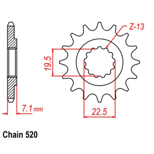 SUPERSPROX 13T 520 PITCH FRONT SPROCKET SUZUKI