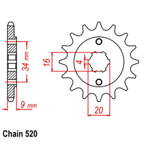 SUPERSPROX 14T 520 PITCH FRONT SPROCKET YAMAHA