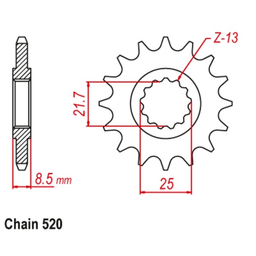 SUPERSPROX 16T 520 PITCH FRONT SPROCKET YAMAHA 