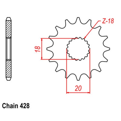SUPERSPROX 13T 428 PITCH FRONT SPROCKET SUZUKI