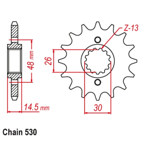 SUPERSPROX 17T 530 PITCH FRONT SPROCKET HONDA