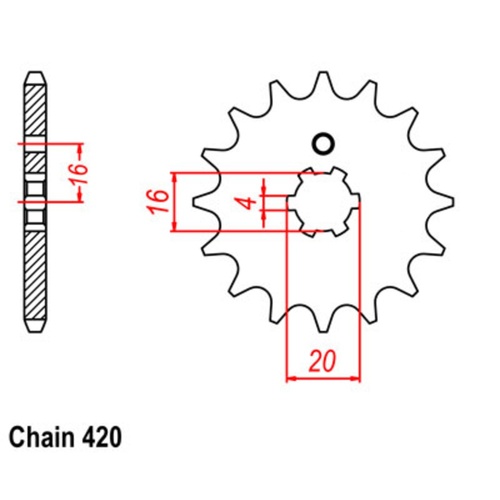 SUPERSPROX 12T 420 PITCH FRONT SPROCKET KAWASAKI/YAMAHA
