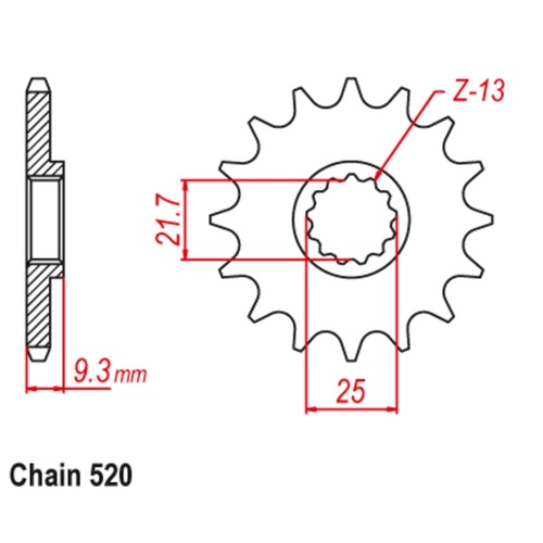 SUPERSPROX 13T 520 PITCH FRONT SPROCKET KAWASAKI EX250 J 
