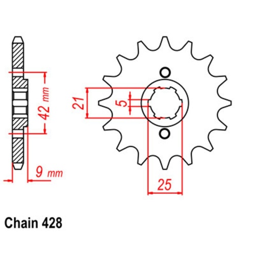 SUPERSPROX 19T 428 PITCH FRONT SPROCKET YAMAHA 