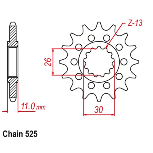 SUPERSPROX 16T 525 PITCH FRONT SPROCKET YAMAHA 