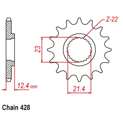 SUPERSPROX 13T 428 PITCH FRONT SPROCKET YAMAHA 