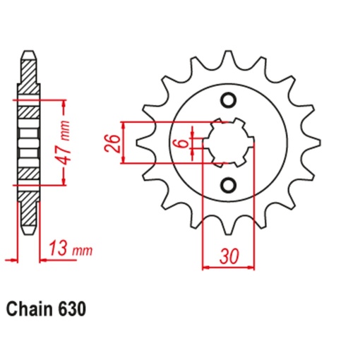 SUPERSPROX 16T 630 PITCH FRONT SPROCKET YAMAHA 