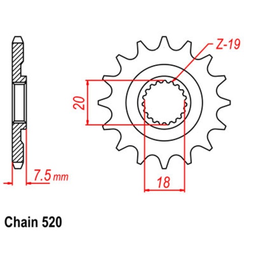 SUPERSPROX 12T 520 PITCH FRONT SPROCKET HONDA