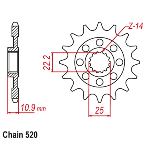 SUPERSPROX 15T 520 PITCH FRONT SPROCKET APRILIA 450/550 RVX/SVX 