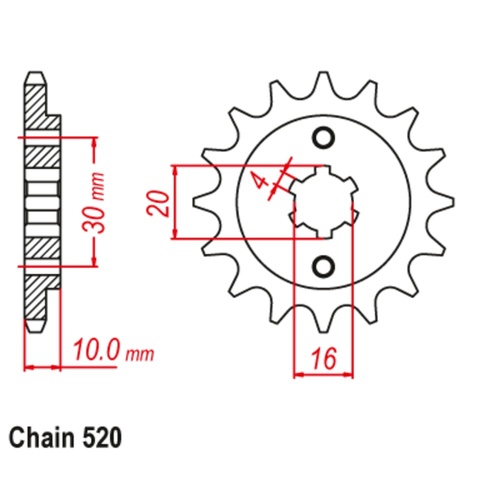 SUPERSPROX 14T 520 PITCH FRONT SPROCKET CAGIVA 125 RS