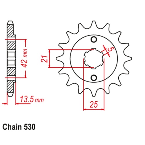 SUPERSPROX 15T 530 PITCH FRONT SPROCKET DUCATI