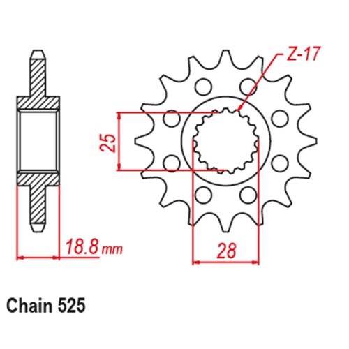SUPERSPROX 20T 525 PITCH FRONT SPROCKET BMW F800R 09-12 