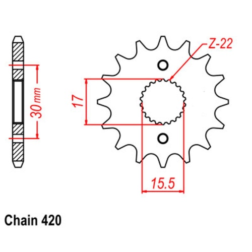 SUPERSPROX 13T 420 PITCH FRONT SPROCKET HONDA