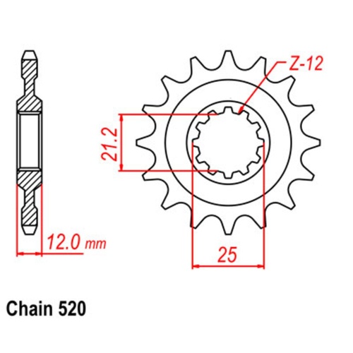SUPERSPROX 12T 520 PITCH FRONT SPROCKET HUSQVARNA