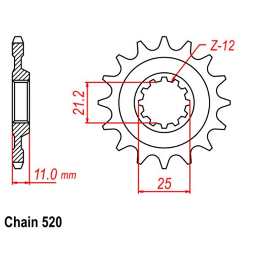 SUPERSPROX 12T 520 PITCH FRONT SPROCKET HUSQVARNA