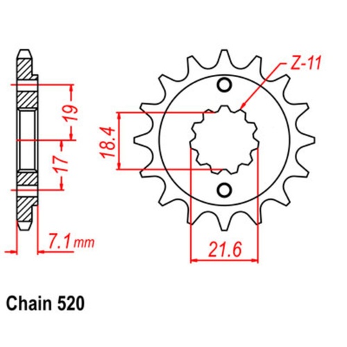 SUPERSPROX 12T 520 PITCH FRONT SPROCKET HONDA