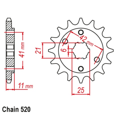SUPERSPROX 14T 520 PITCH FRONT SPROCKET HONDA