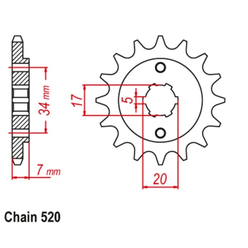 SUPERSPROX 15T 520 PITCH FRONT SPROCKET HONDA