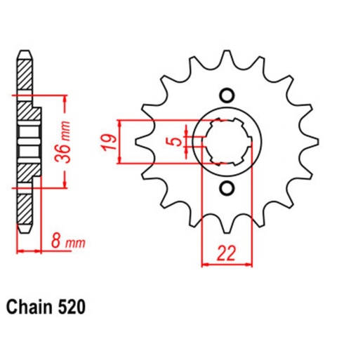 SUPERSPROX 14T 520 PITCH FRONT SPROCKET HONDA