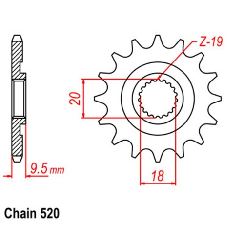 SUPERSPROX 13T 520 PITCH FRONT SPROCKET HONDA