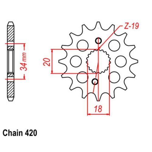 SUPERSPROX 14T 420 PITCH FRONT SPROCKET HONDA CRF150 