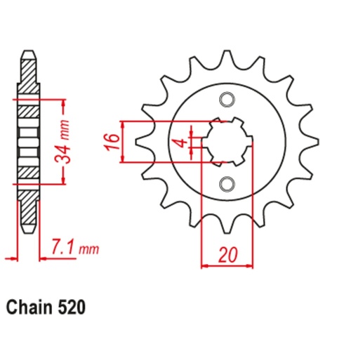 SUPERSPROX 14T 520 PITCH FRONT SPROCKET KTM 125/200 DUKE 13-15 
