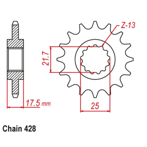 SUPERSPROX 17T 428 PITCH FRONT SPROCKET HONDA