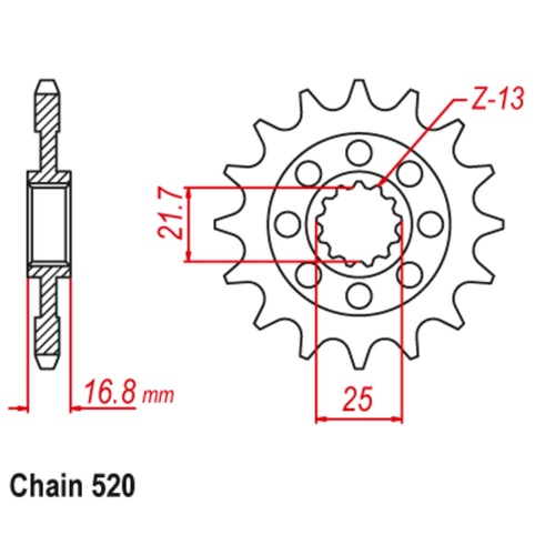 SUPERSPROX 15T 520 PITCH FRONT SPROCKET HONDA