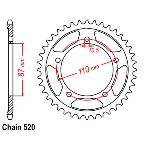 SUPERSPROX 39T 520 PITCH SUZUKI REAR SPROCKET 