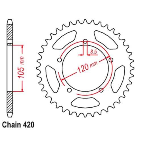 SUPERSPROX 51T 420 PITCH APRILIA REAR SPROCKET