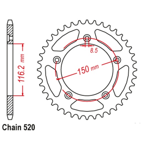 SUPERSPROX 42T 520 PITCH APRILIA REAR SPROCKET