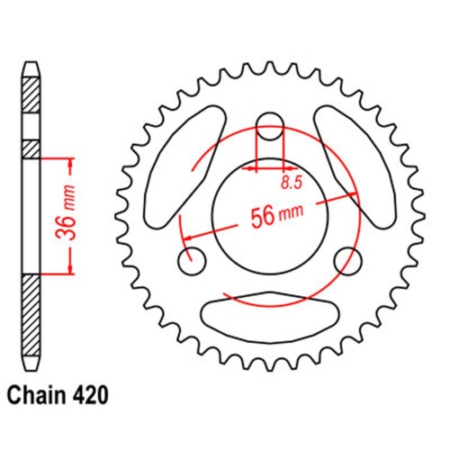 SUPERSPROX 28T 420 PITCH SUZUKI REAR SPROCKET 
